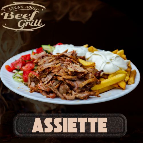 Beef Grill 1 assiette Beef Grill Rennes Saint Anne Grillades au Feu de Bois, chawarma, Sandwichs, assiettes, Burgers, Tacos