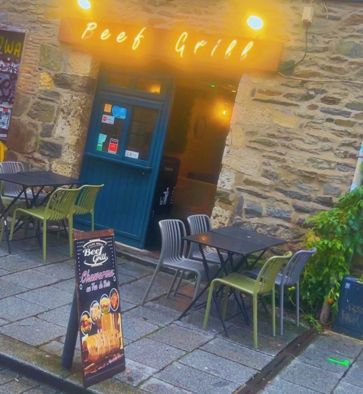 Beef Grill Rennes Saint Anne Grillades au Feu de Bois, chawarma, Sandwichs Kebab, assiettes, Burgers, Tacos
